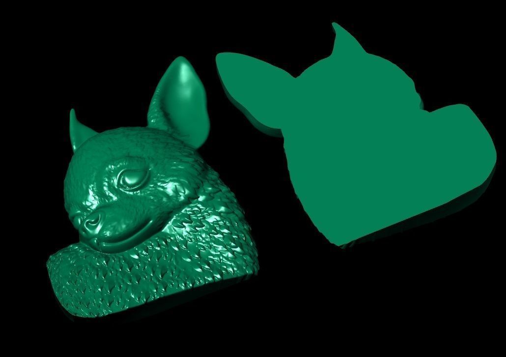 chihuahua head pendant 3D print model_5