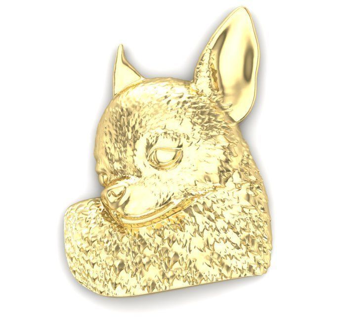 chihuahua head pendant 3D print model_2