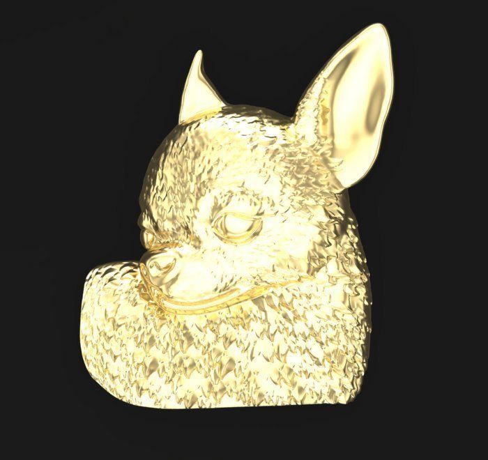 chihuahua head pendant 3D print model_10