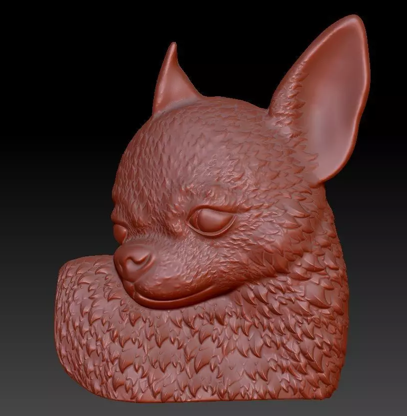 chihuahua head pendant 3D print model_0