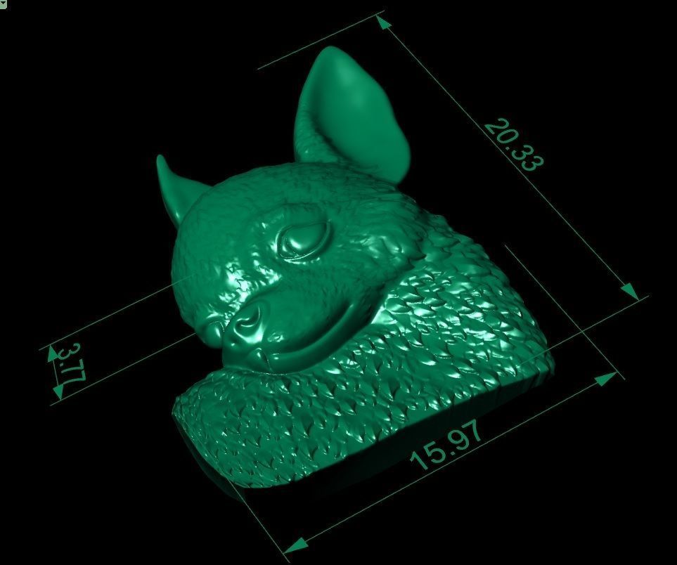 chihuahua head pendant 3D print model_3