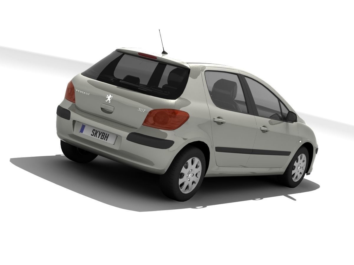 Peugeot 307 Confort Low-poly 3D model_12