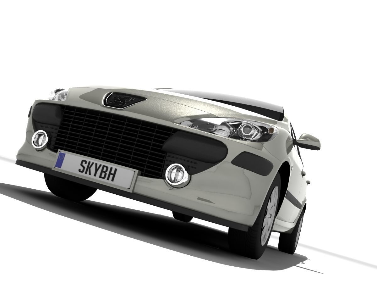 Peugeot 307 Confort Low-poly 3D model_8
