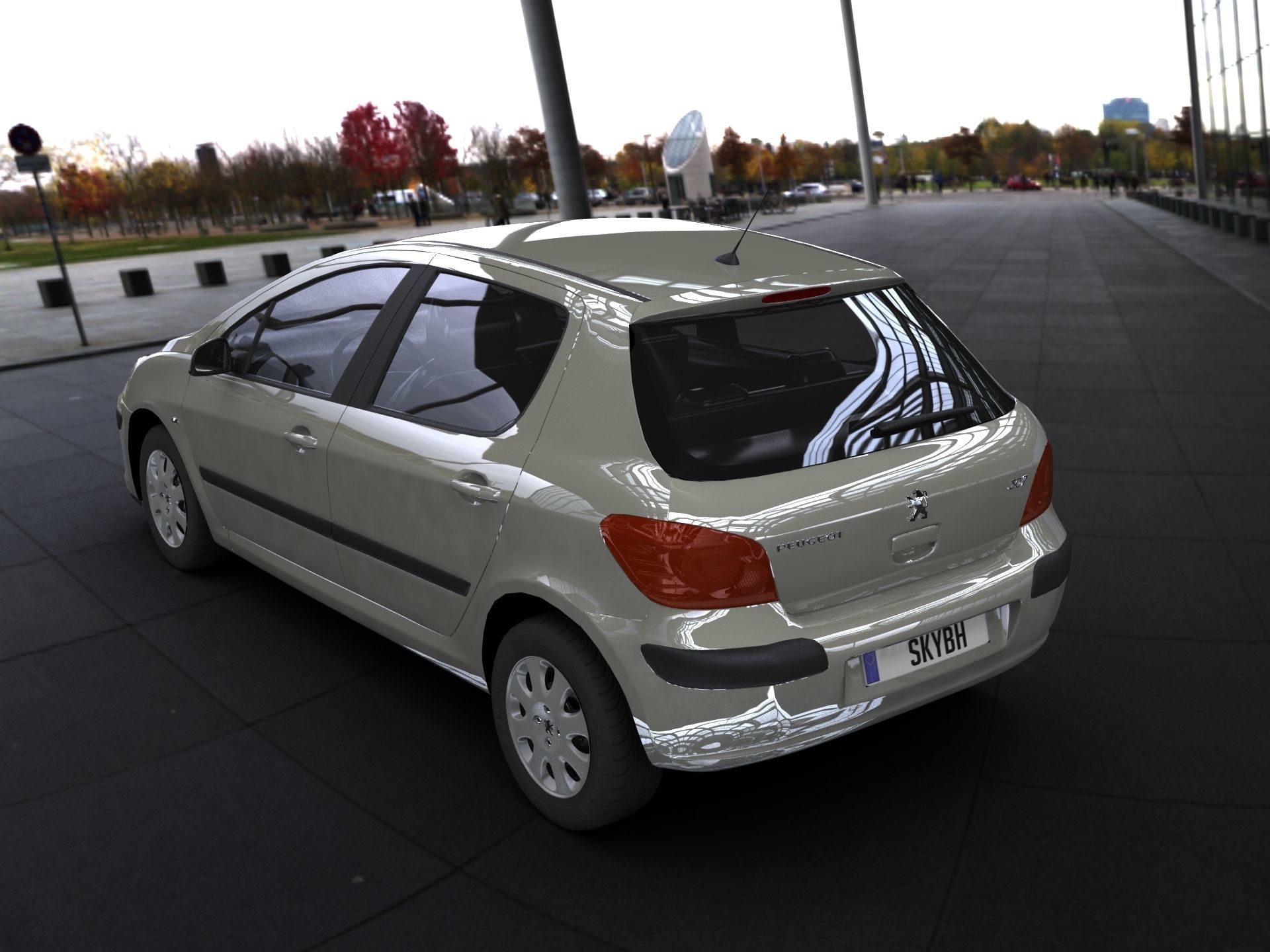 Peugeot 307 Confort Low-poly 3D model_29