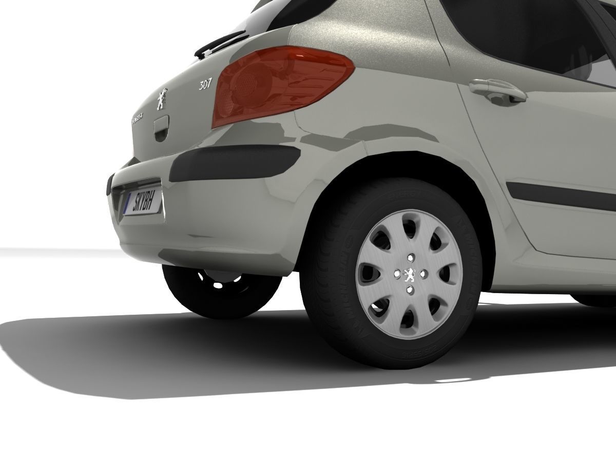 Peugeot 307 Confort Low-poly 3D model_4