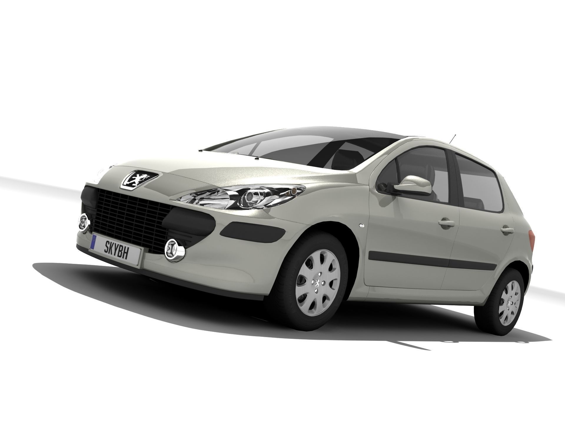 Peugeot 307 Confort Low-poly 3D model_2