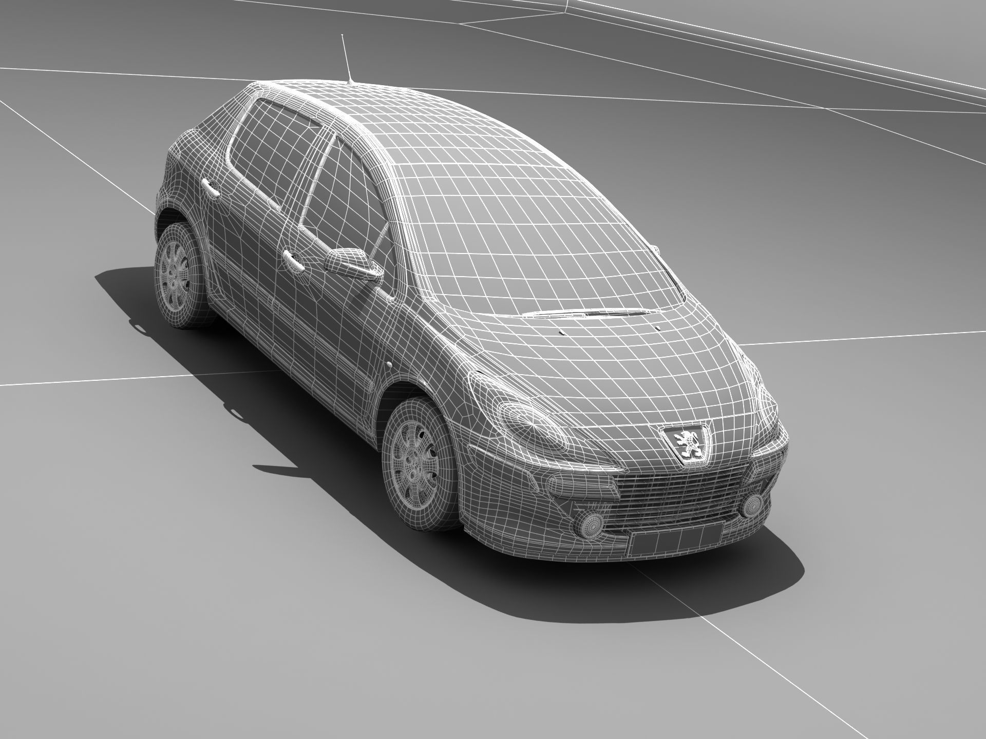 Peugeot 307 Confort Low-poly 3D model_33