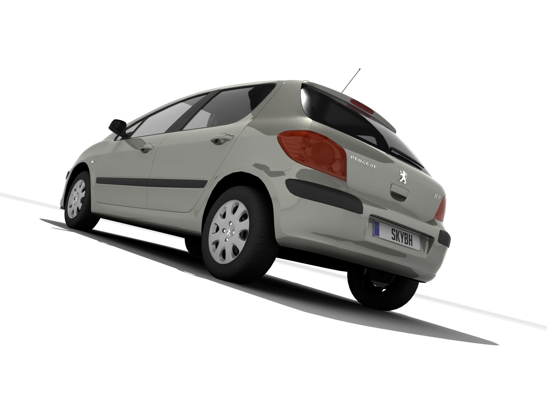 Peugeot 307 Confort Low-poly 3D model_3