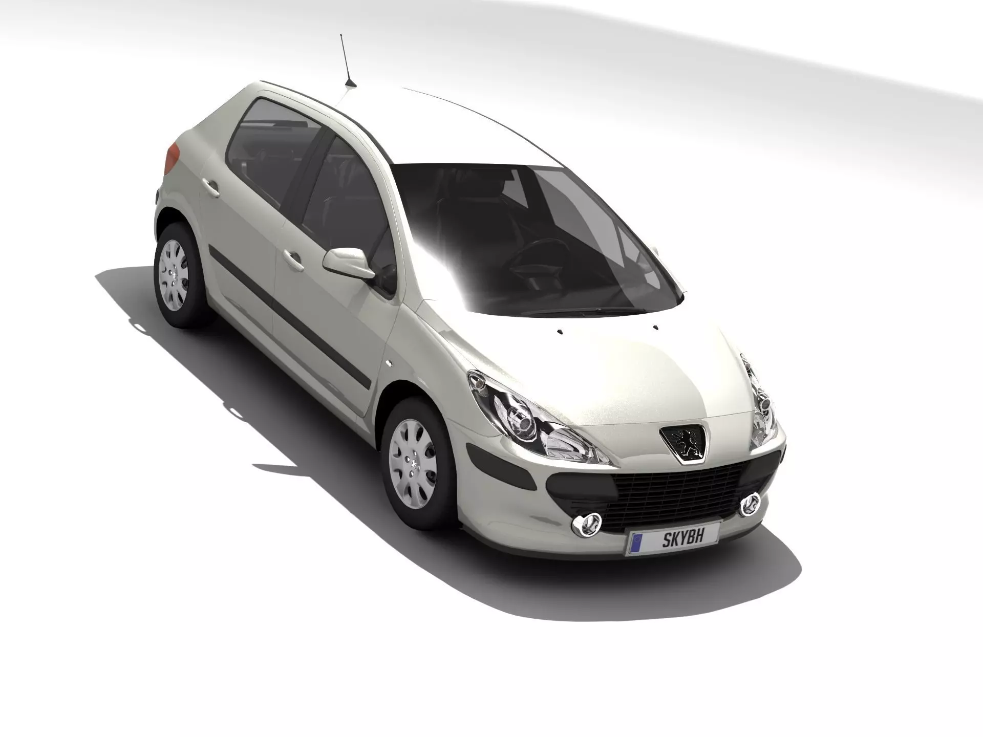 Peugeot 307 Confort Low-poly 3D model_0