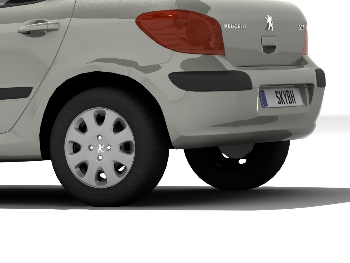Peugeot 307 Confort Low-poly 3D model_9