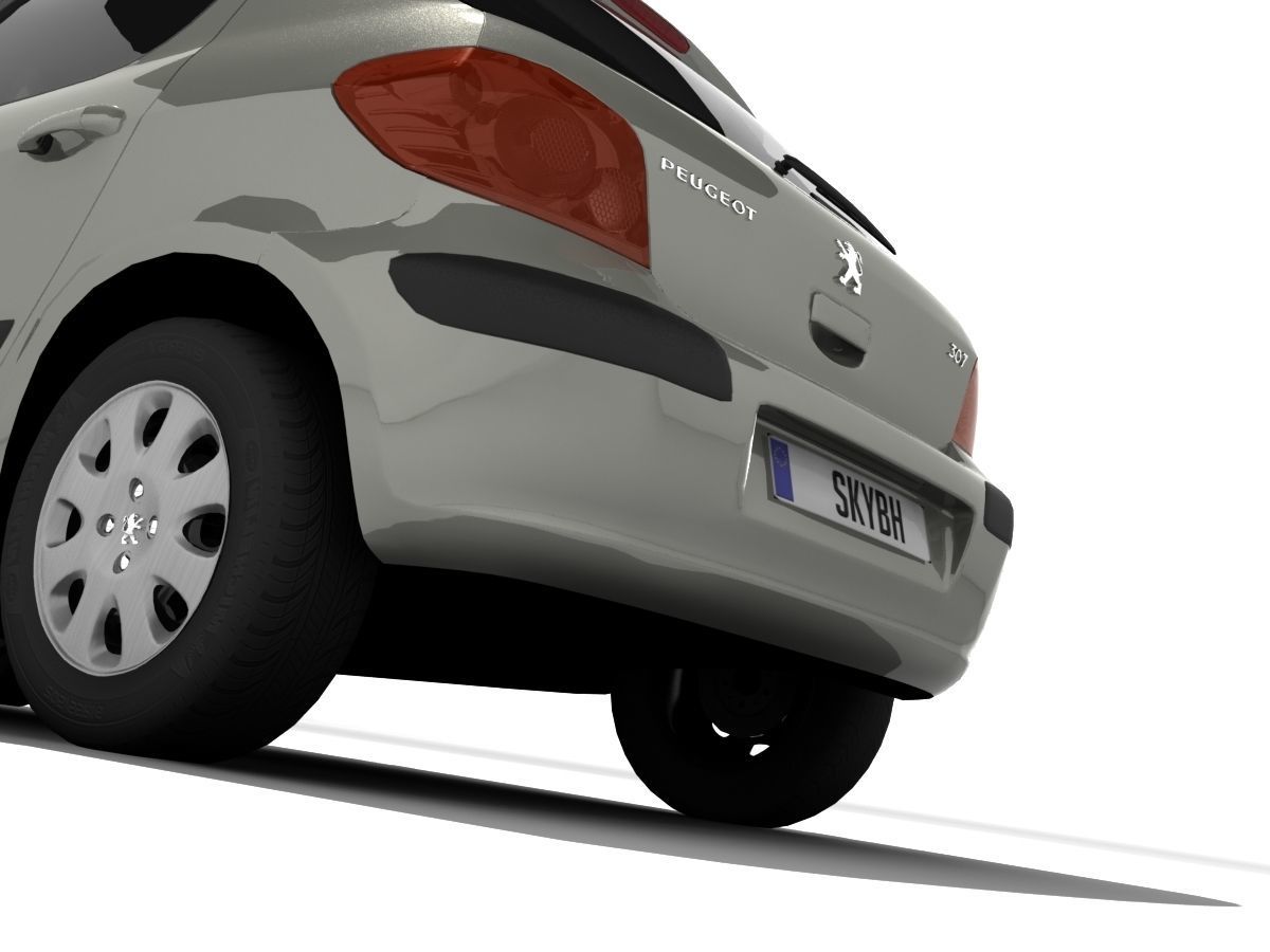 Peugeot 307 Confort Low-poly 3D model_7
