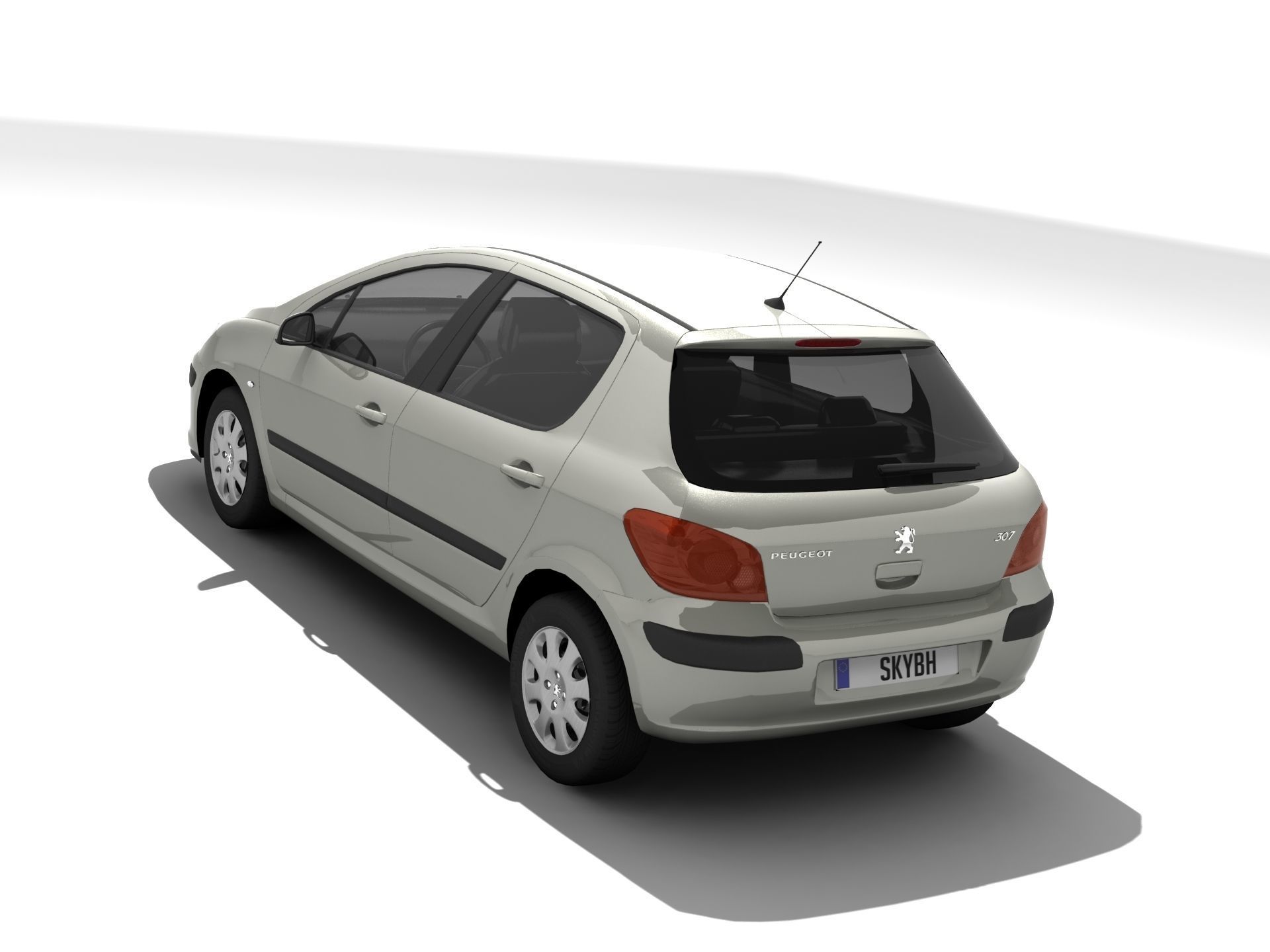 Peugeot 307 Confort Low-poly 3D model_1