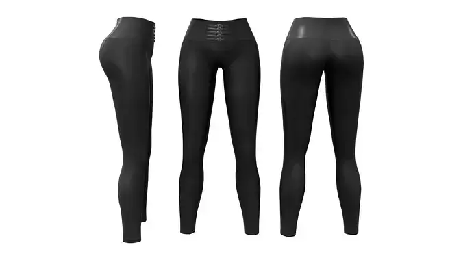 Skinny Pants Leggings With Straps Low-poly 3D model
