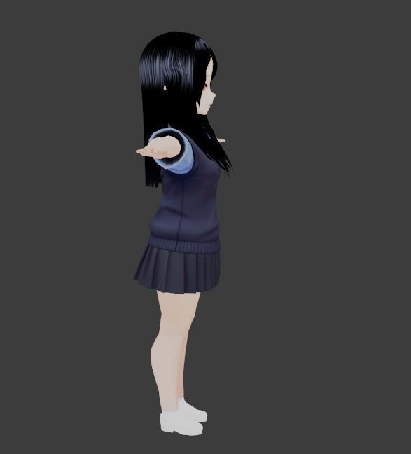 SciFi 3d anime kawaii girl character c12 Low-poly 3D model_3
