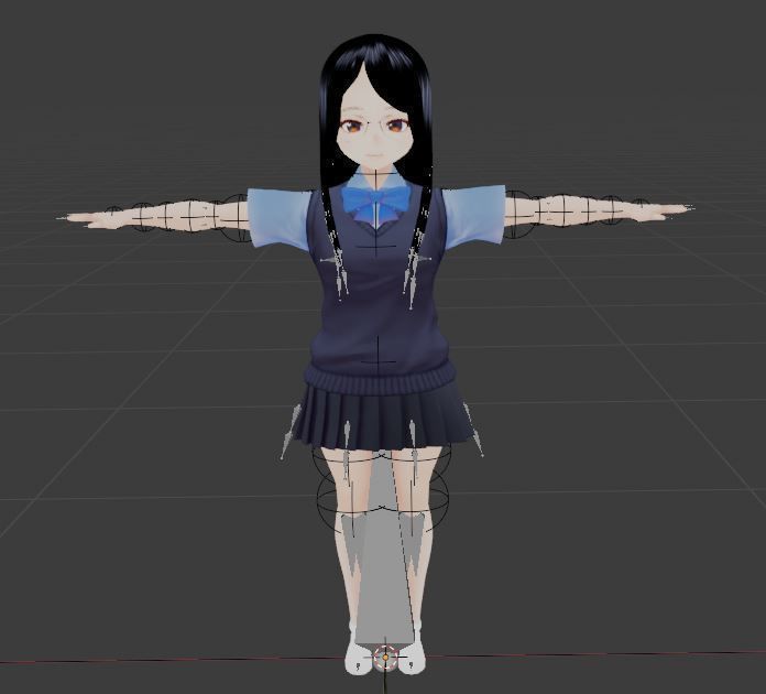 SciFi 3d anime kawaii girl character c12 Low-poly 3D model_6