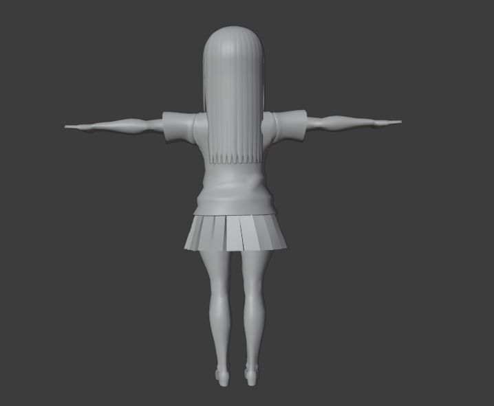 SciFi 3d anime kawaii girl character c12 Low-poly 3D model_11