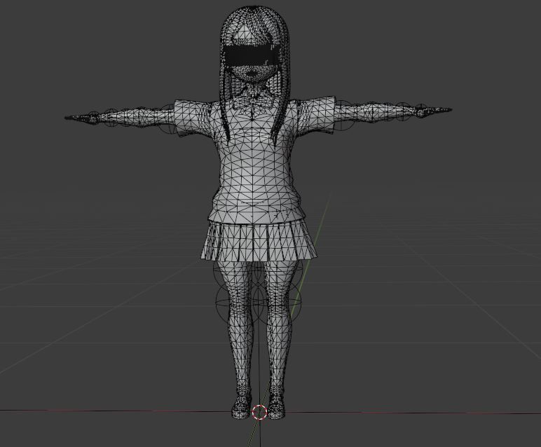 SciFi 3d anime kawaii girl character c12 Low-poly 3D model_8