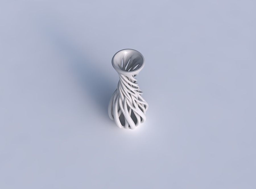 Vase twisted spherical bottom with beveled intertwining lines... 3D print model_1