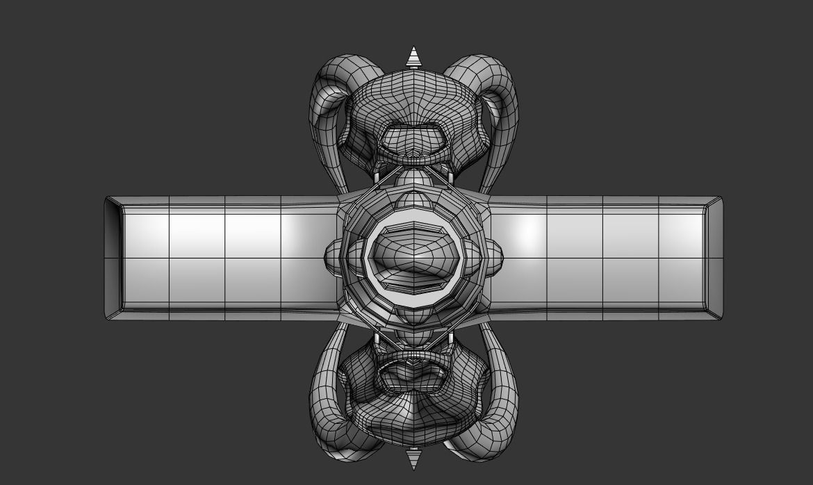 Two Handed Mjolnir Low-poly 3D model_13