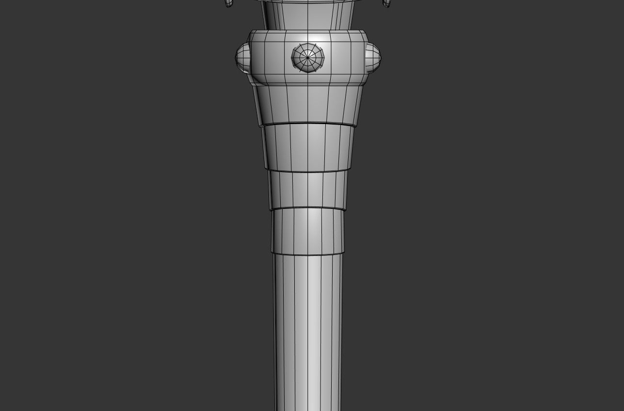 Two Handed Mjolnir Low-poly 3D model_10