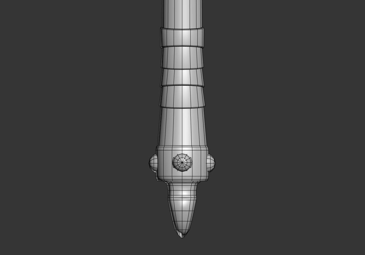 Two Handed Mjolnir Low-poly 3D model_11