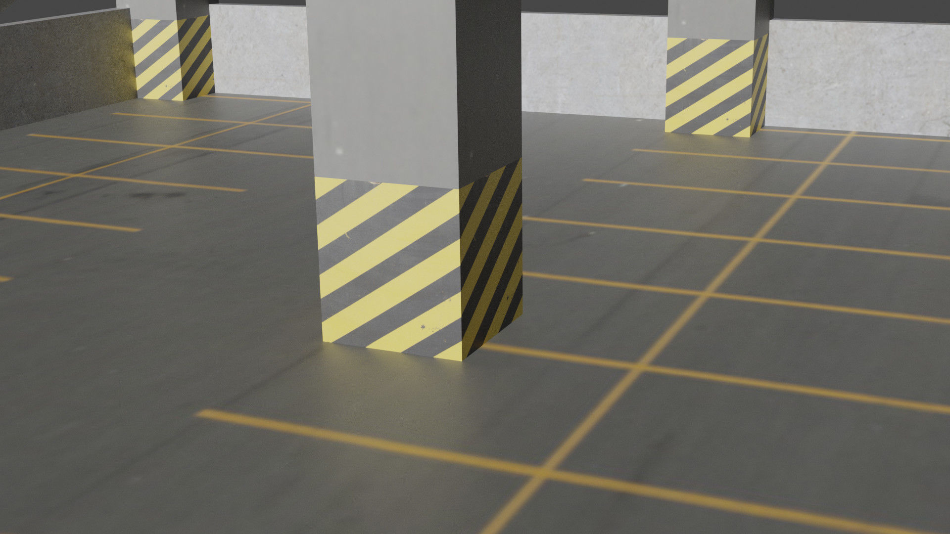 Parking Lot model Low-poly 3D model_2