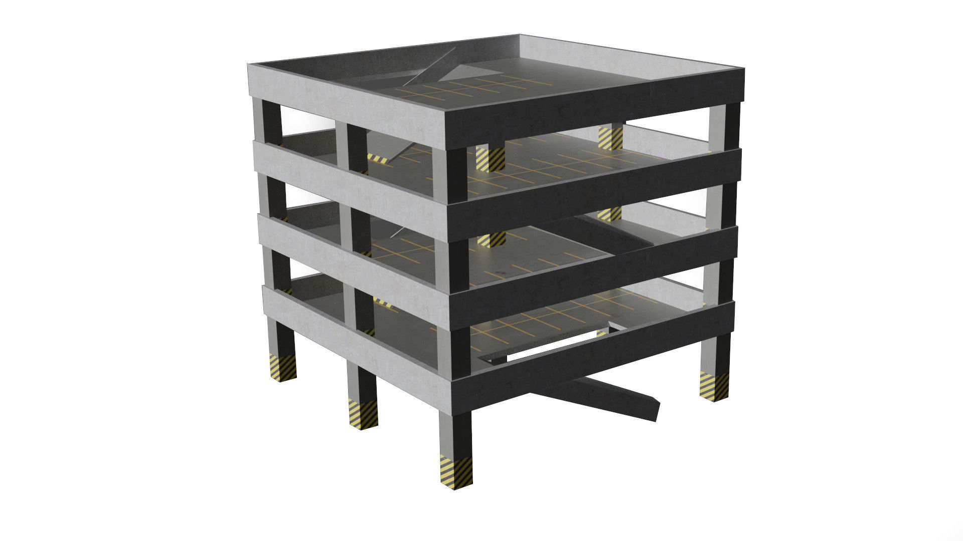 Parking Lot model Low-poly 3D model_1