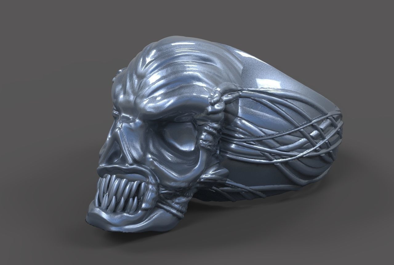 Bad Skull Ring 3D print model_3