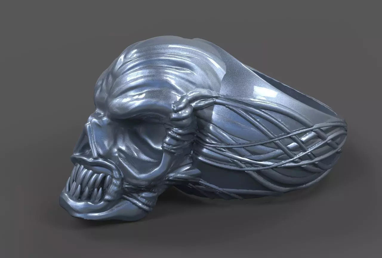 Bad Skull Ring 3D print model_0