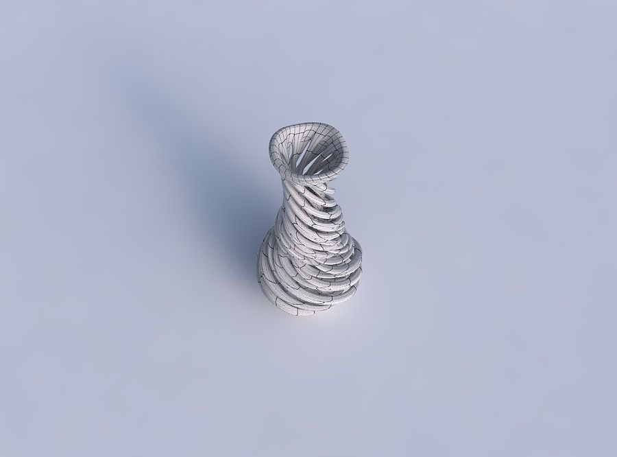 Vase twisted slim spherical bottom with beveled intertwining ... 3D print model_6