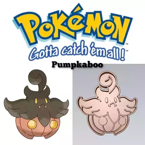 Pokemon Pumpkaboo Cookie Cutter Stamp Cake Decorating 3D model