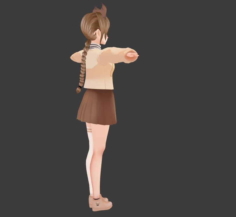 SciFi 3d anime kawaii girl character c10 Low-poly 3D model_3