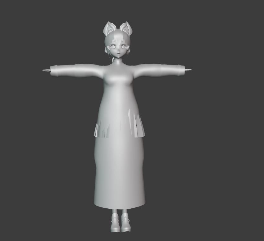 SciFi 3d anime kawaii girl character c10 Low-poly 3D model_8
