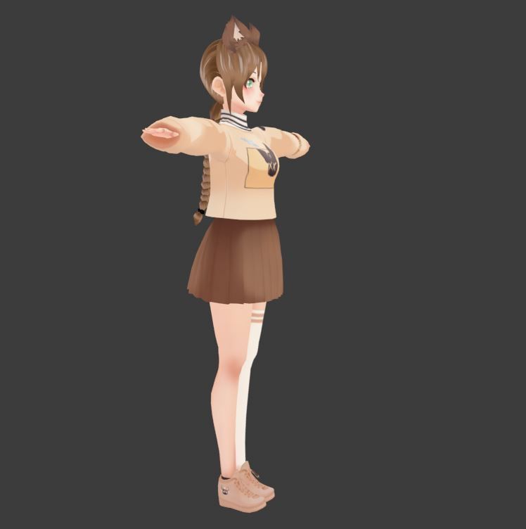 SciFi 3d anime kawaii girl character c10 Low-poly 3D model_2