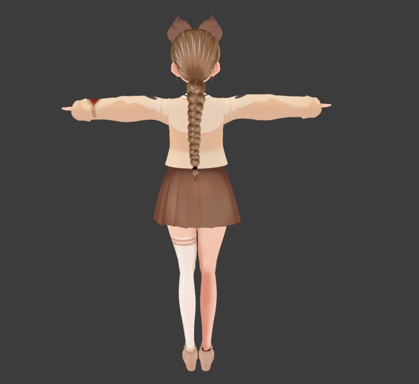 SciFi 3d anime kawaii girl character c10 Low-poly 3D model_5