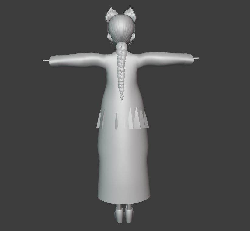 SciFi 3d anime kawaii girl character c10 Low-poly 3D model_7