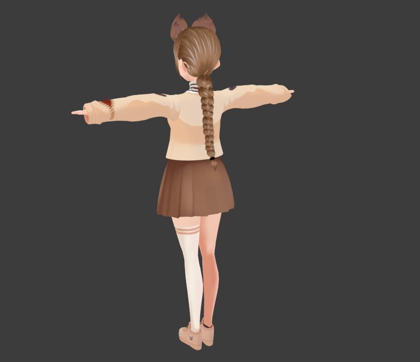 SciFi 3d anime kawaii girl character c10 Low-poly 3D model_4