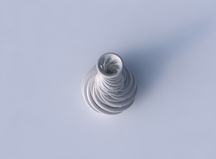 Vase twisted slim spherical bottom with beveled intertwining ... 3D print model_2