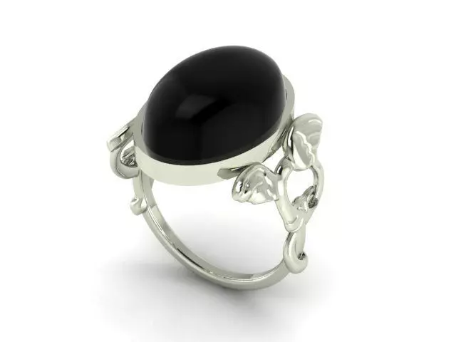 Oval Cabochon Ring 299 3D print model_0