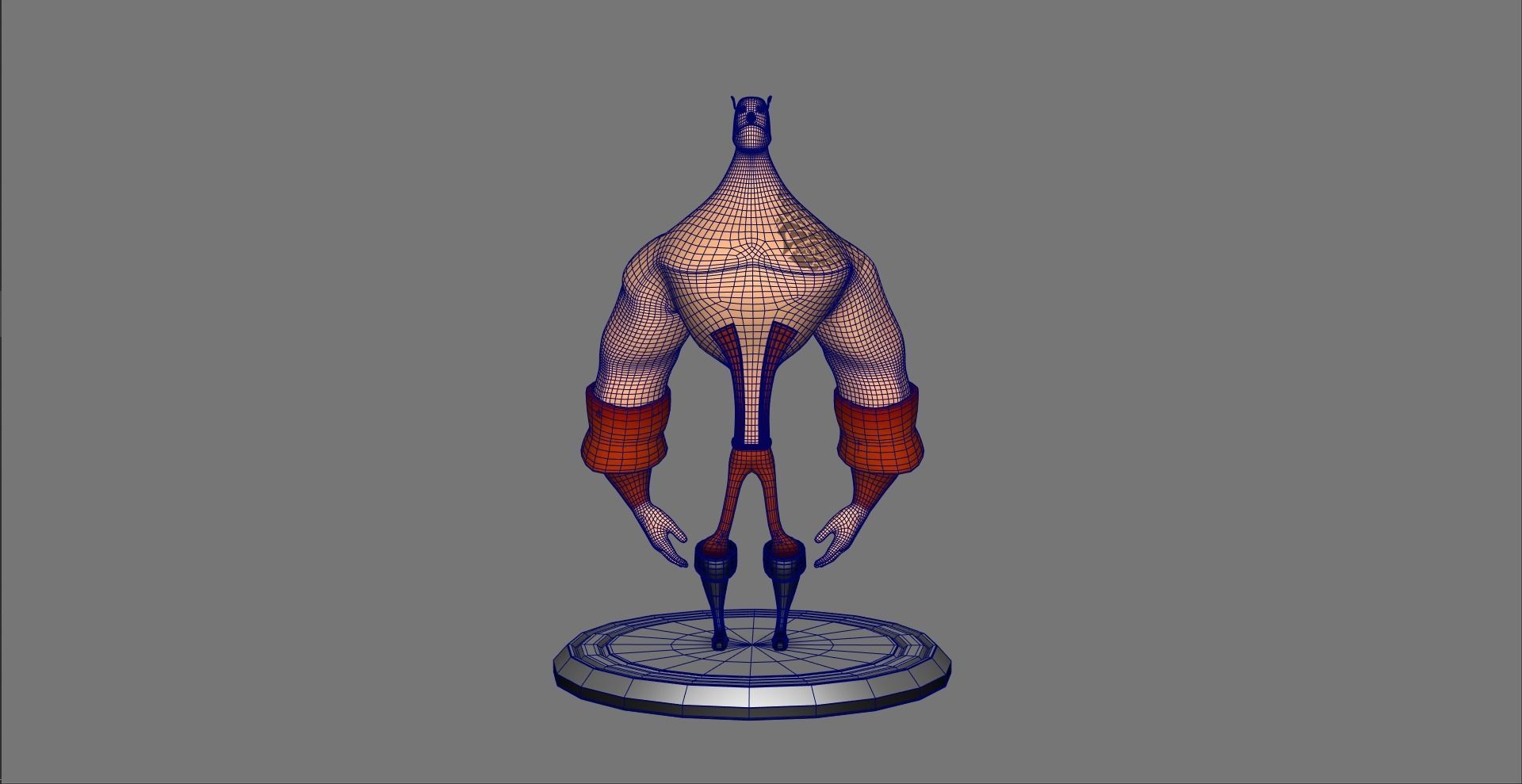 Cartoon bodybuilder character Low-poly 3D model_7