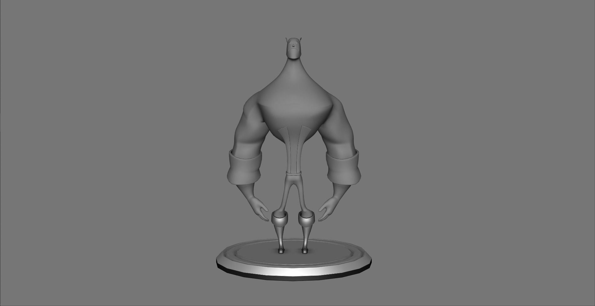 Cartoon bodybuilder character Low-poly 3D model_8