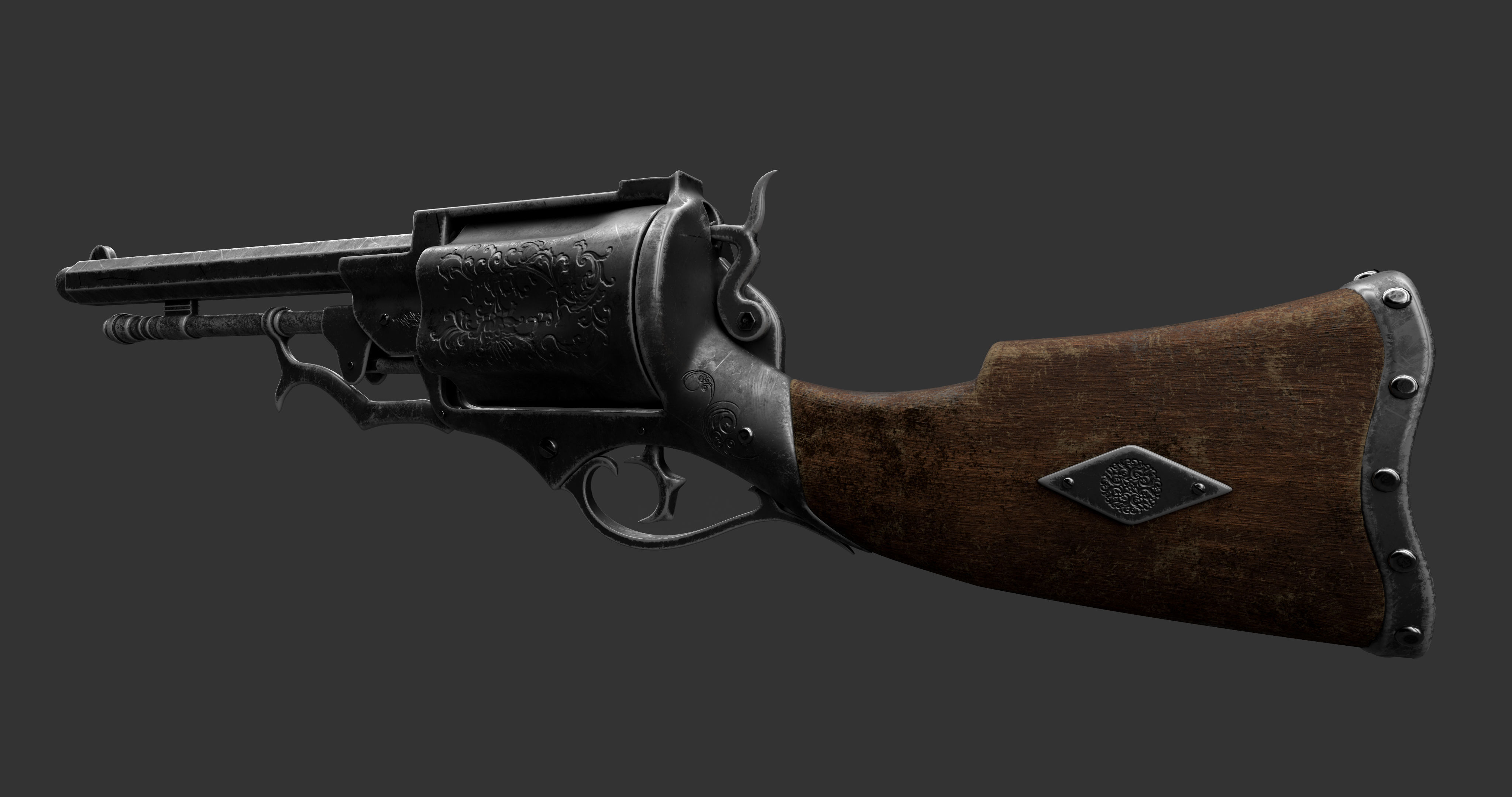 Antique Gun 3D model_2