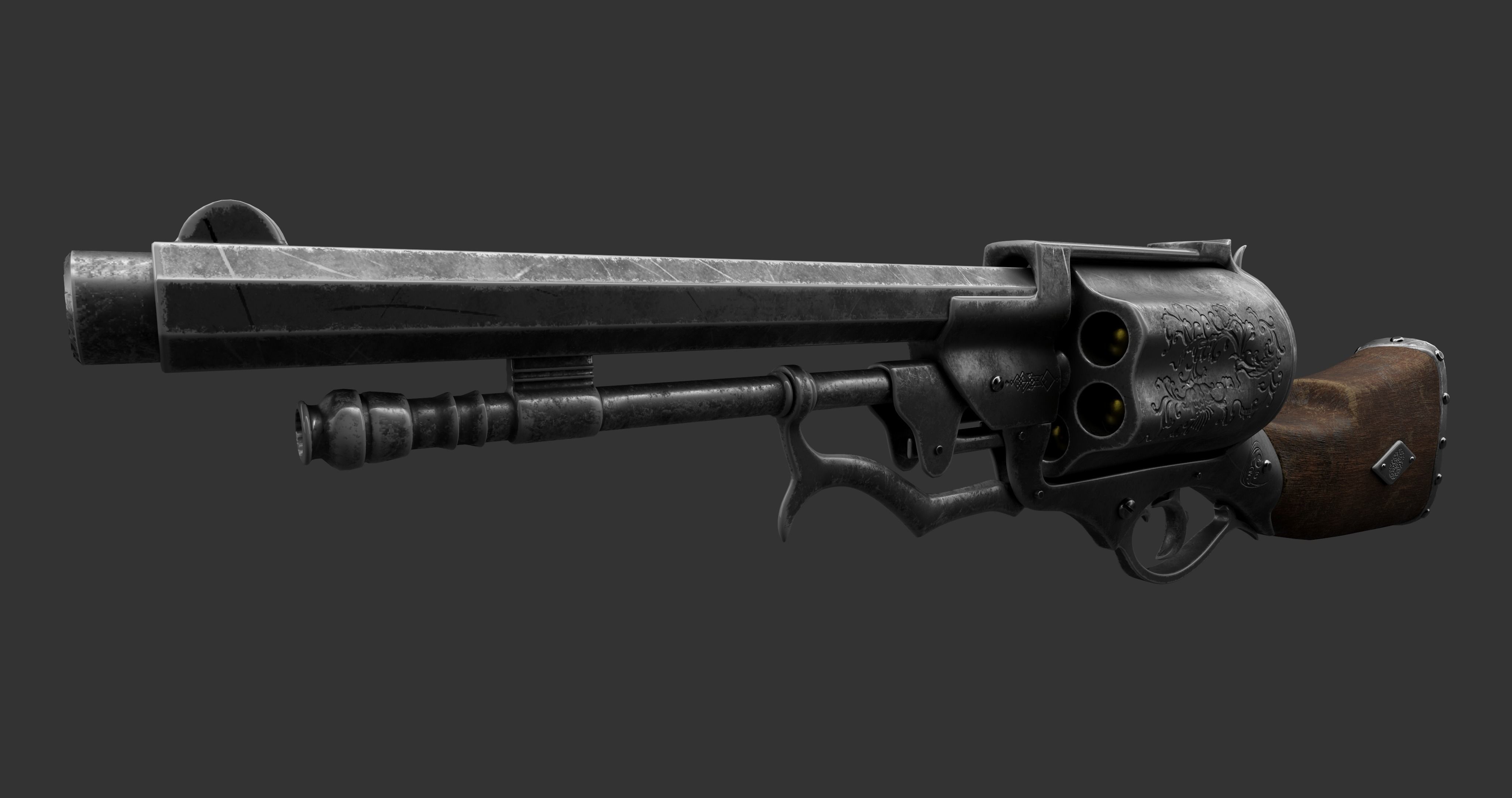 Antique Gun 3D model_1