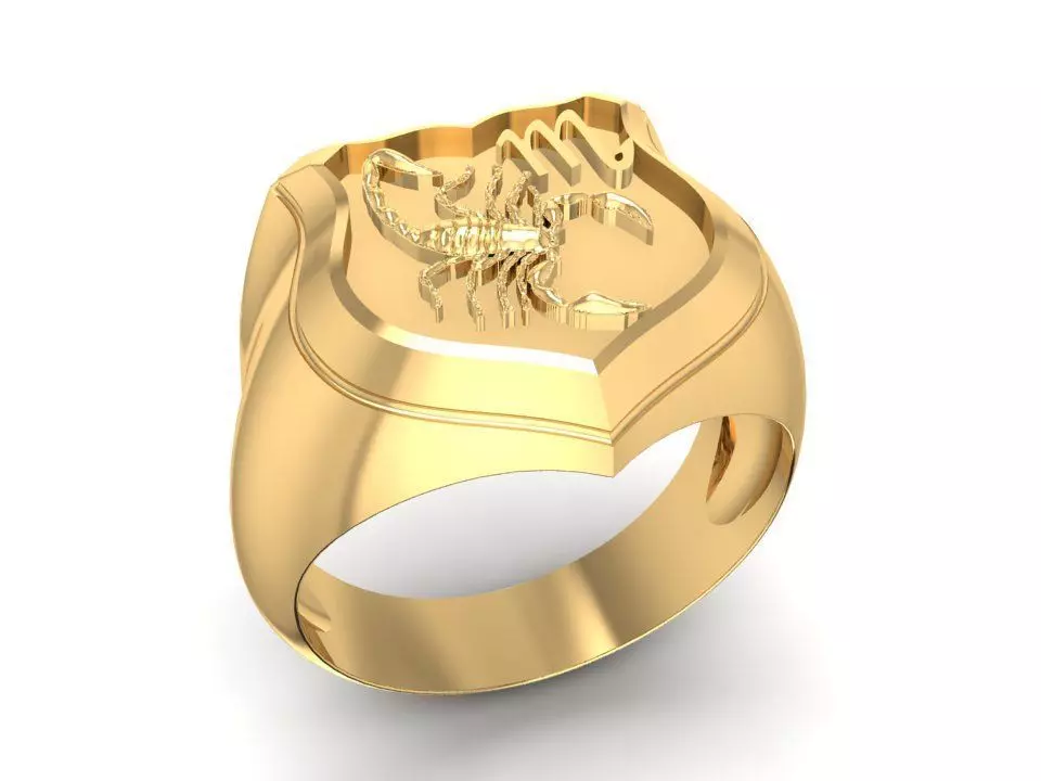 Scorpio Zodiac Men Ring Jewelry 8486 2007 3D print model