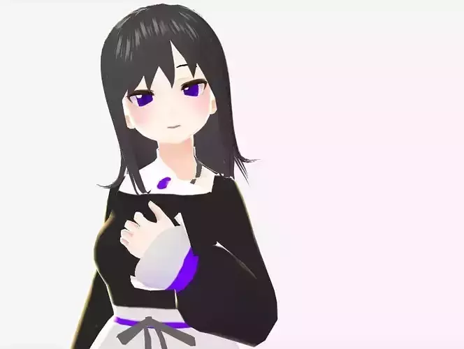 SciFi 3d anime kawaii girl character c26