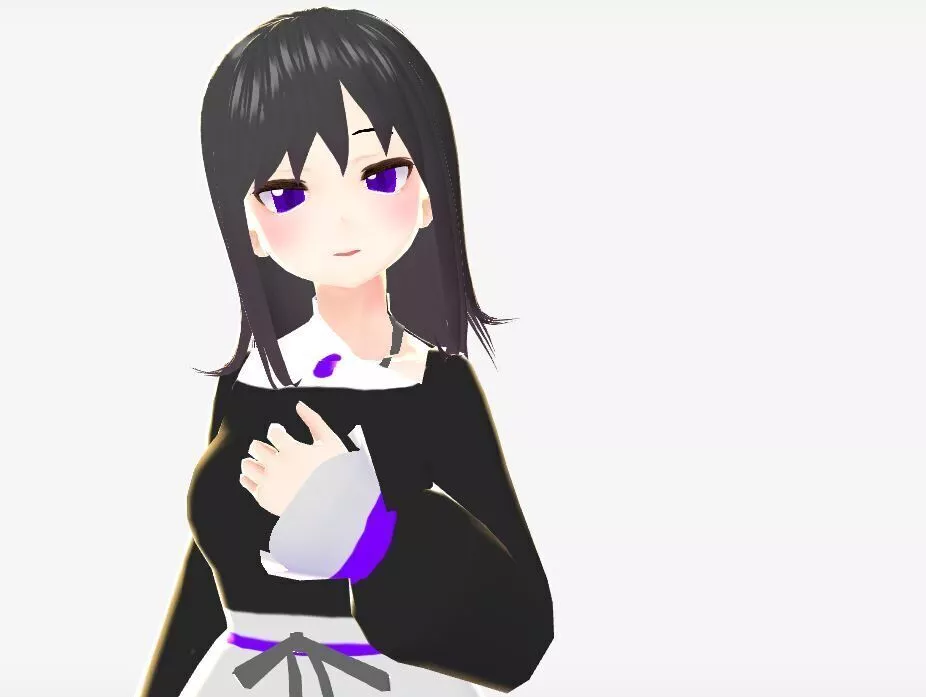 SciFi 3d anime kawaii girl character c26 Low-poly 3D model