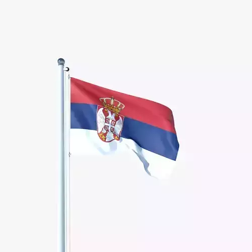 Animated Flag of Serbia Low-poly 3D model