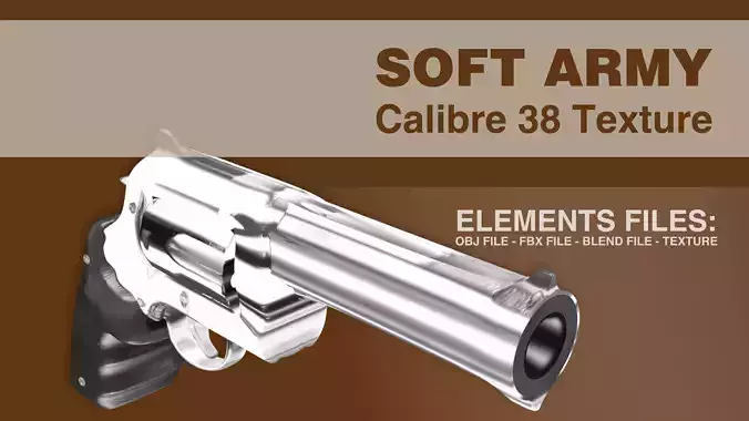 Soft Army - Revolver Gun 38 - Low-poly 3D model