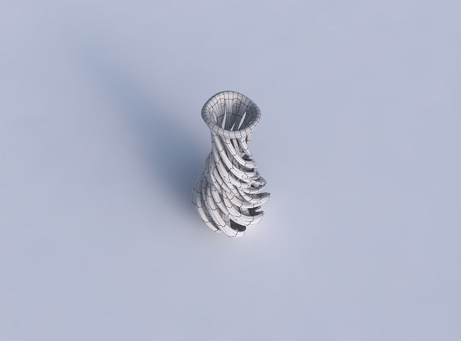 Vase twisted slim spherical bottom with beveled intertwining ... 3D print model_6
