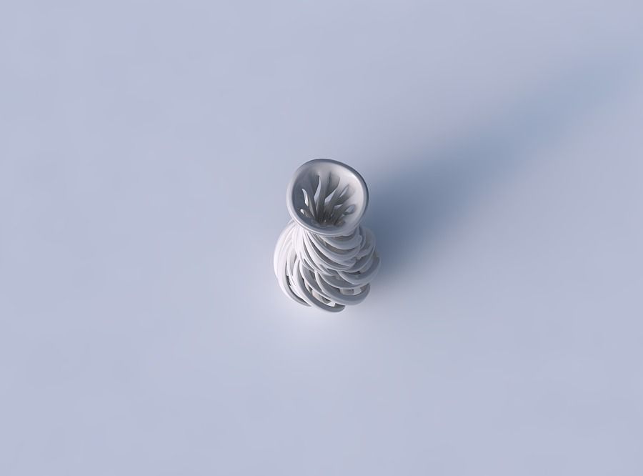 Vase twisted slim spherical bottom with beveled intertwining ... 3D print model_2